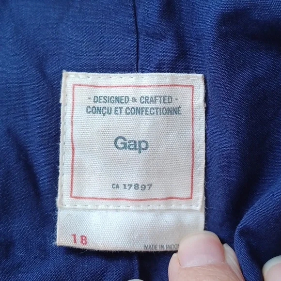 Gap "Powerful Blue" Leopold Print Round Neck Zippered Jacket- Sz. 18 - Picture 4 of 11